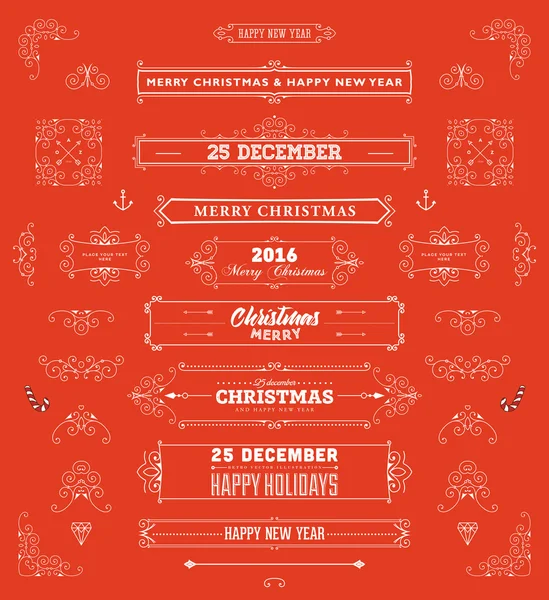 Conjunto de marcos de Navidad — Vector de stock