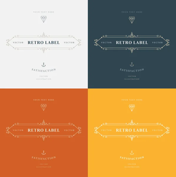 Set elegante Vintage Frames — Stockvector