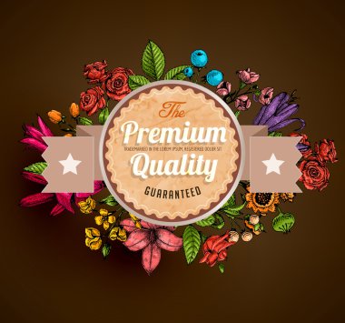 Vintage kartı çiçek oyma ile