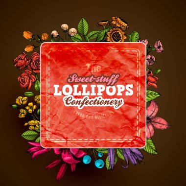 Vintage kartı çiçek oyma ile