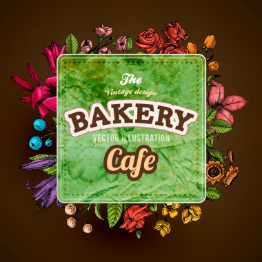 Vintage kartı çiçek oyma ile