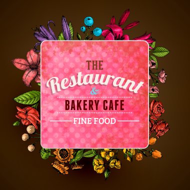 Vintage kartı çiçek oyma ile