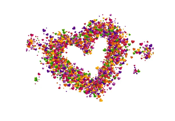 Heart shape made with confetti — Stock Vector