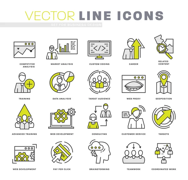 Tunn linje ikoner set — Stock vektor