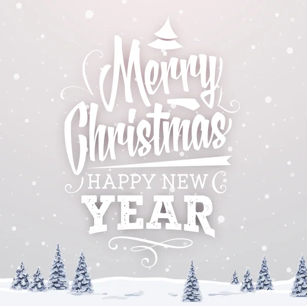 白い色のクリスマスグリーティングカード — ストックベクタ