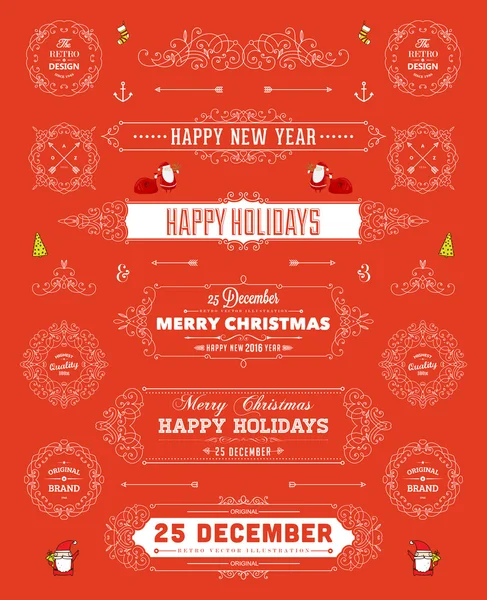 Conjunto de marcos de Navidad — Vector de stock