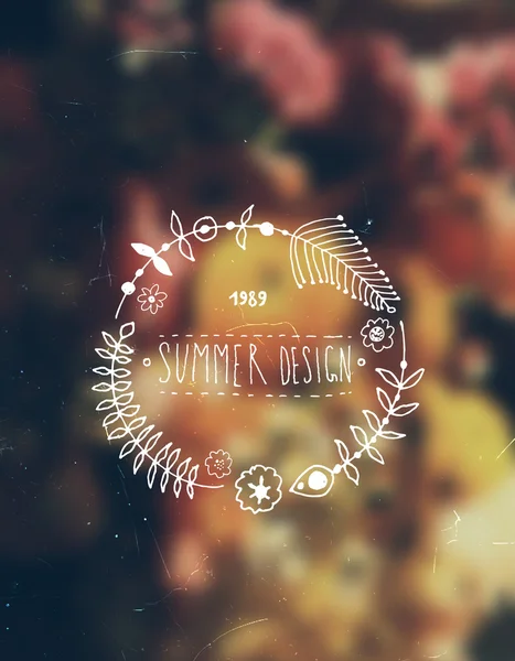 Blumenkranz für Sommer-Logo — Stockvektor