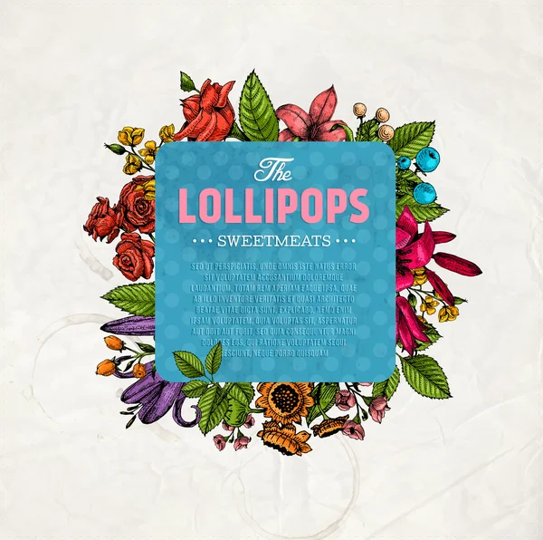 Vintage kartı çiçek oyma ile