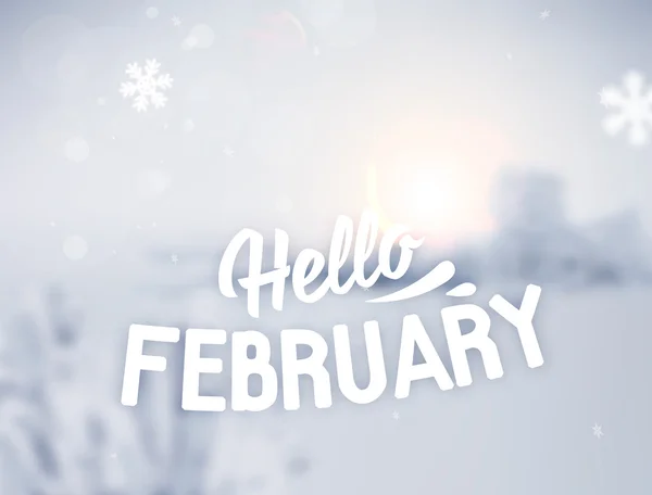 Hallo Februar Schriftzug — Stockvektor