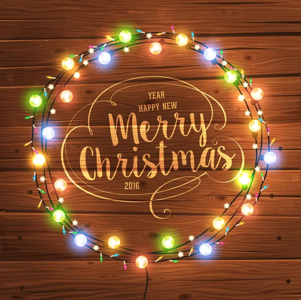 Corona de luces de Navidad brillante — Archivo Imágenes Vectoriales