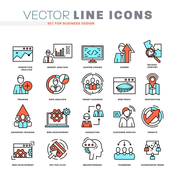 Thin Line Icons gesetzt — Stockvektor