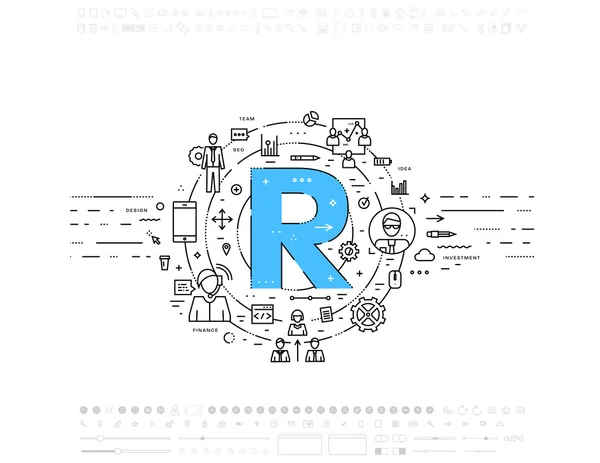 알파벳 편지 R — 스톡 벡터