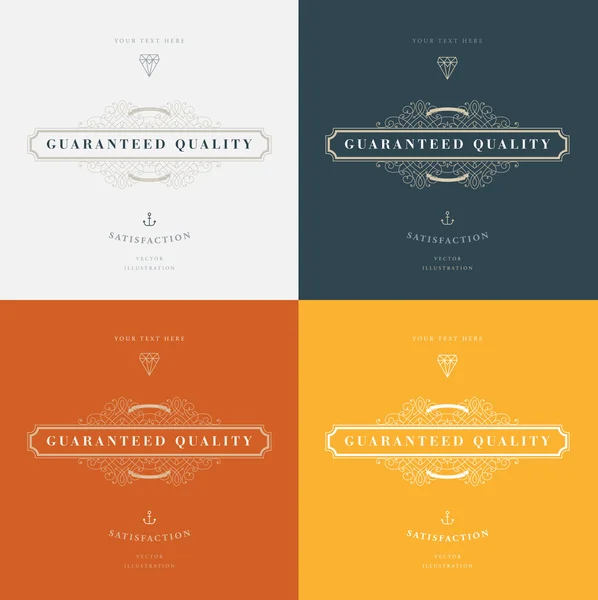 Set elegante Vintage Frames — Stockvector