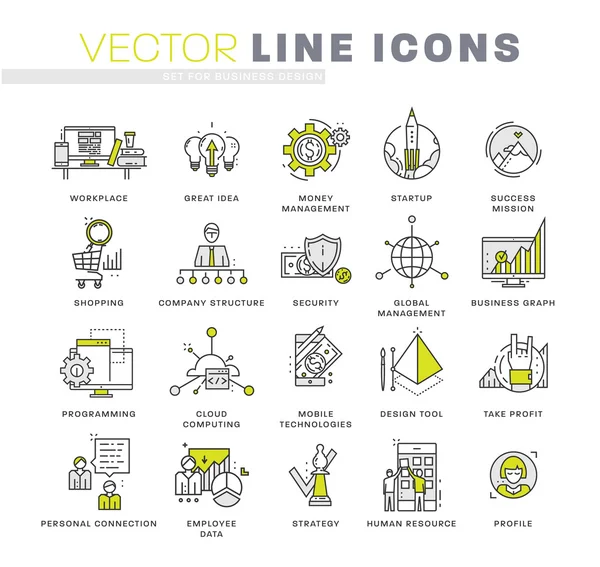 Thin Line Icons gesetzt — Stockvektor