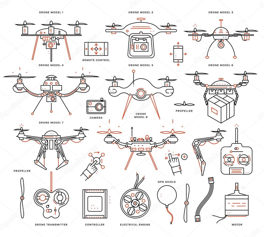 Thin Line Icons Set