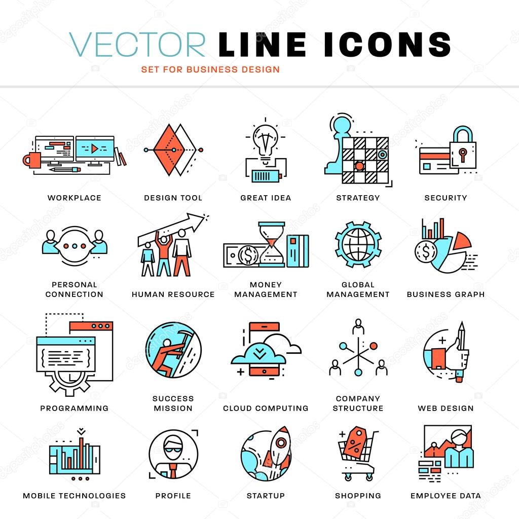 Thin Line Icons Set