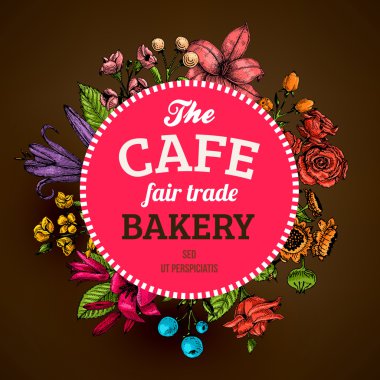 Vintage kartı çiçek oyma ile