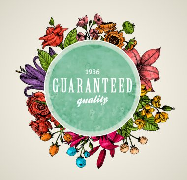 Vintage kartı çiçek oyma ile