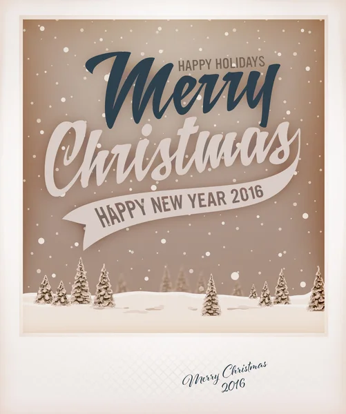 Tarjeta de felicitación de Navidad en color blanco — Vector de stock