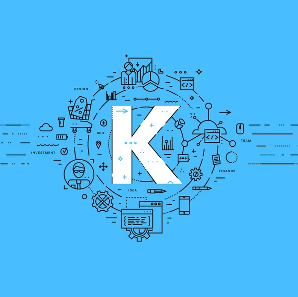 Alphabet Letter K — Stock Vector