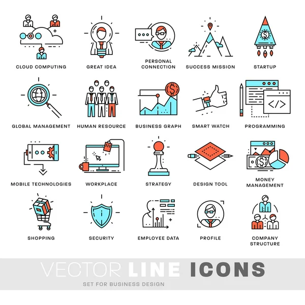 Conjunto de iconos de línea delgada — Vector de stock