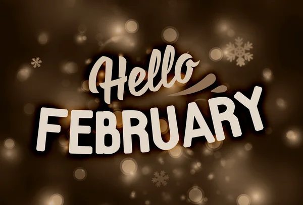 Hello february lettering — Stock Vector