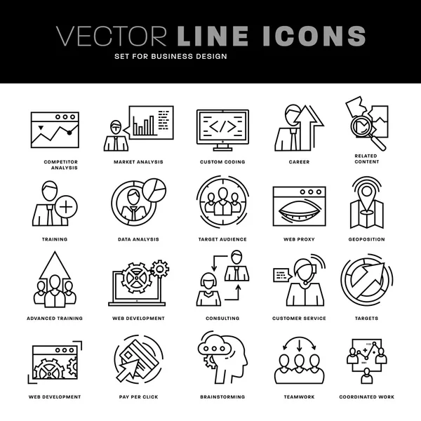 Conjunto de iconos de línea delgada — Vector de stock