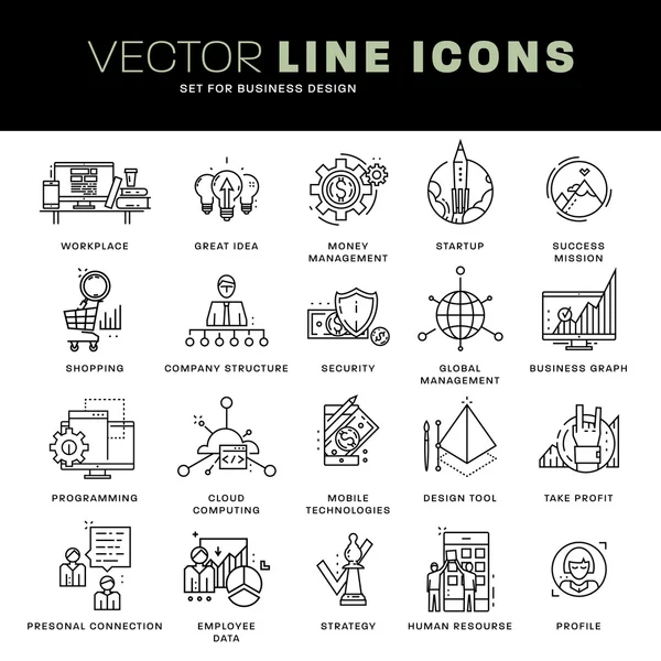 Dunne lijn icons set — Stockvector