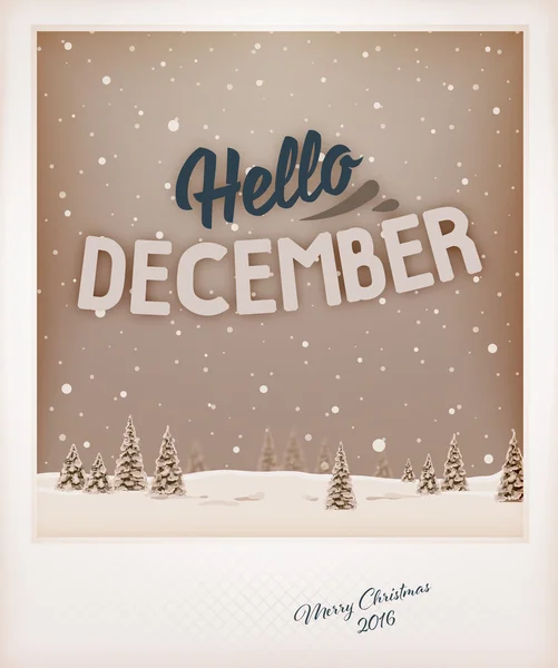 Hello december lettering — Stock Vector