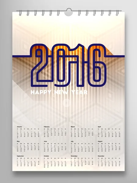 Elementi geometrici Calendario Design — Vettoriale Stock