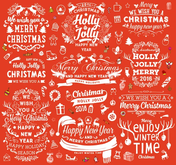Décorations de Noël ensemble — Image vectorielle