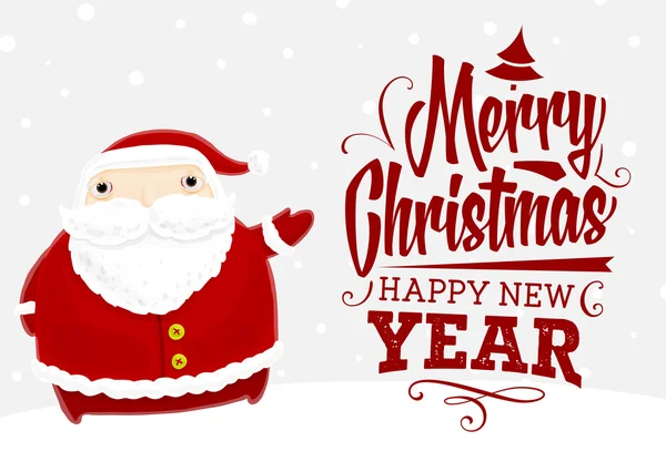 Άγιος Βασίλης με ετικέτα νέο έτος — Διανυσματικό Αρχείο