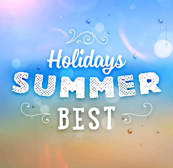 Summer Holidays Typography Background — Stock Vector