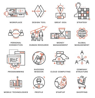 ince çizgi Icons set