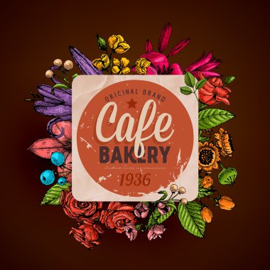 çiçekli Vintage kartı