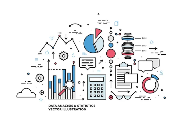 Adatelemzés és statisztika. — Stock Vector