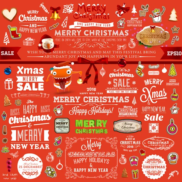 Decorações de Natal conjunto — Vetor de Stock