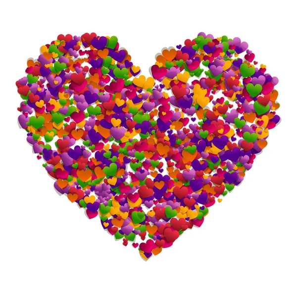 Heart shape made with confetti — Stock Vector