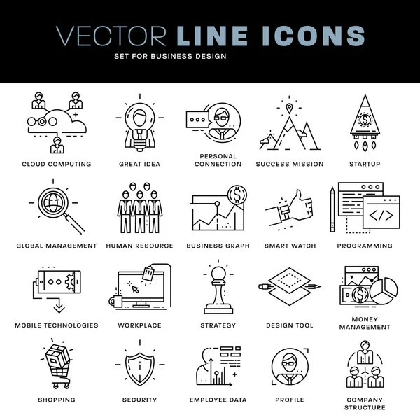 Conjunto de iconos de línea delgada — Vector de stock