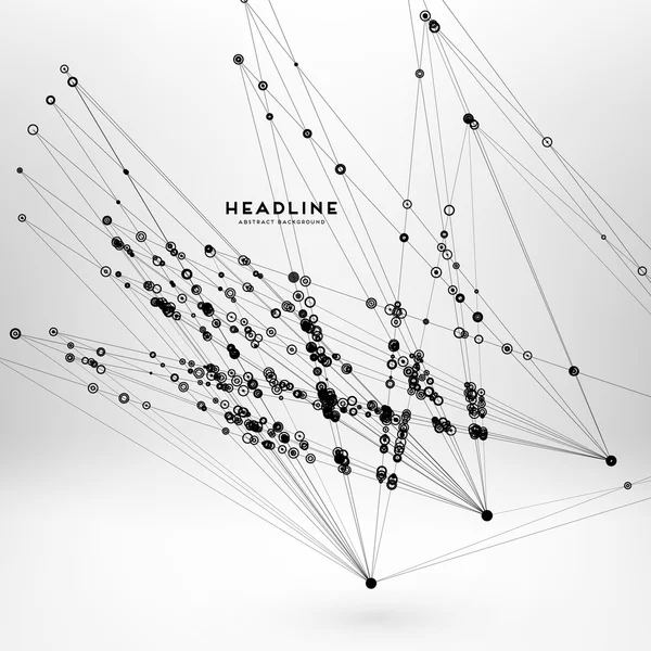 점 과 선 이 있는 추상적 인 배경 — 스톡 벡터