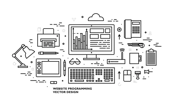 Website programmering Concept. — Stockvector