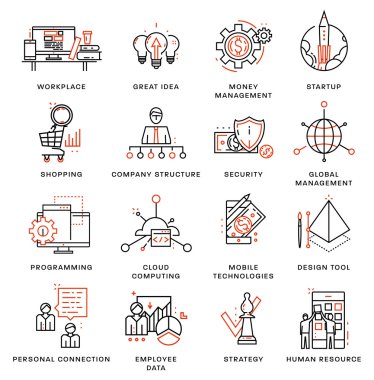 ince çizgi Icons set