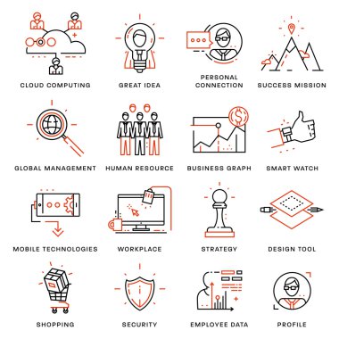 ince çizgi Icons set