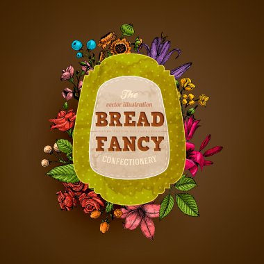 çiçekli Vintage kartı