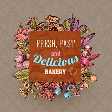 çiçekli Vintage kartı