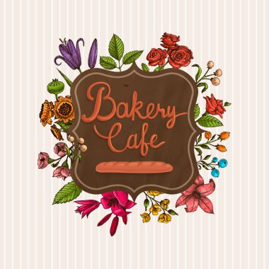 çiçekli Vintage kartı