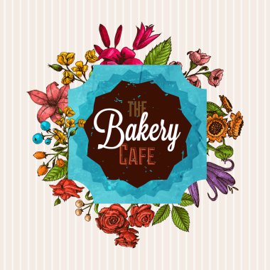 çiçekli Vintage kartı