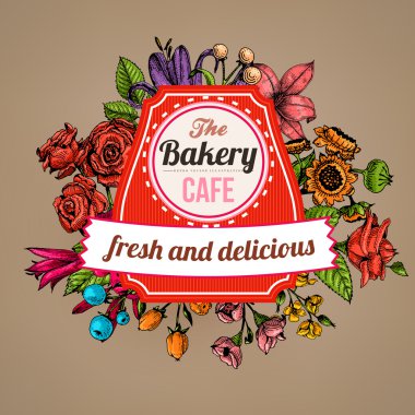 çiçekli Vintage kartı