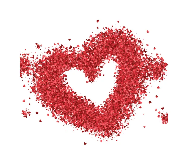 Heart shape made with confetti — Stock Vector