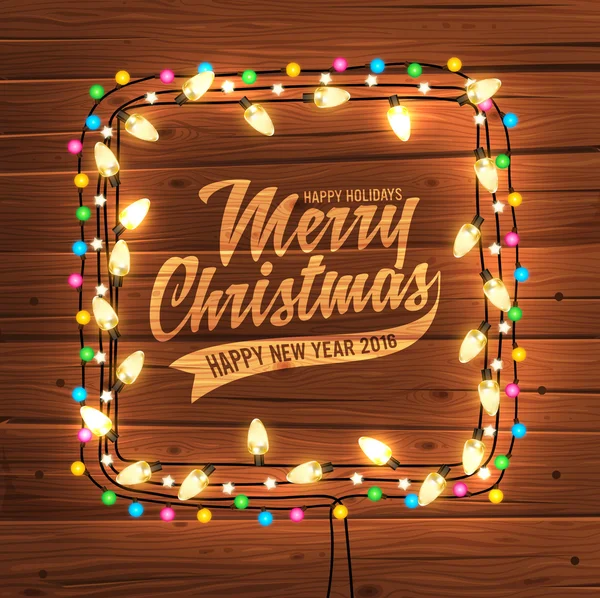 Christmas lights frame — Stockvector